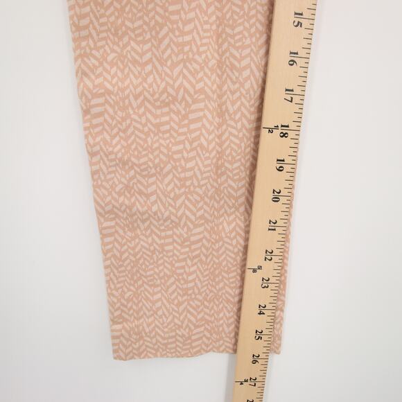 Kenar Pants Beige Cream Geometric Pattern Trousers Straight Leg Ankle Mid Rise 4 - Picture 5 of 10